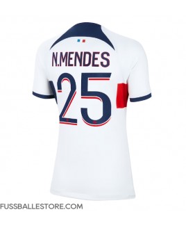 Günstige Paris Saint-Germain Nuno Mendes #25 Auswärtstrikot Damen 2023-24 Kurzarm